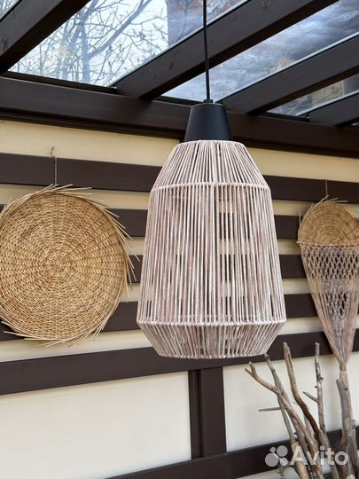 Плетеный абажур