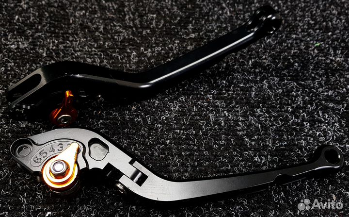 Рычаги длинные откидные для всех мотоциклов (Черны