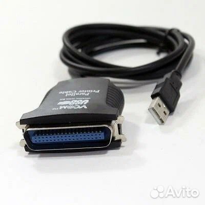 Кабель vcom USB - LPT (VUS7052), 1.8 м, черный