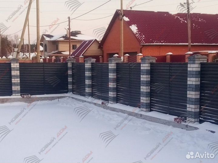 Забор жалюзи металлический