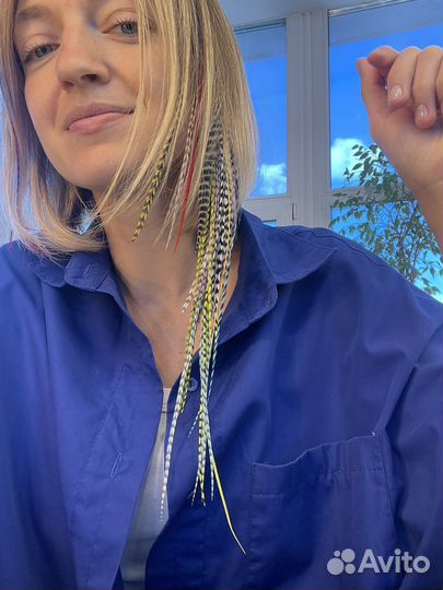 Перья в волосы / наращивание перьев