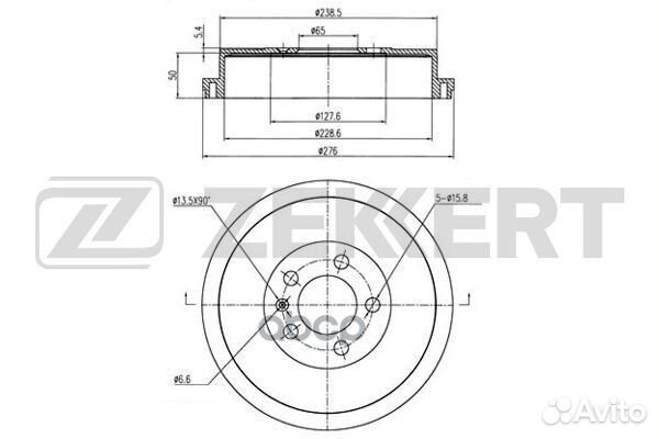 Барабан торм. зад. Skoda Rapid (NH ) 15- VW Po