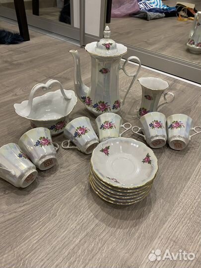 Кофейный фарфоровый сервиз коростень СССР