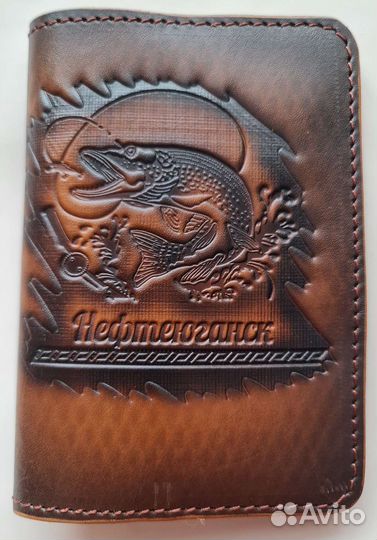 Обложка для документов натуральная кожа