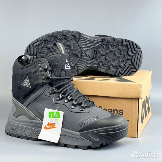 Ботинки Nike acg gore tex на меху серые