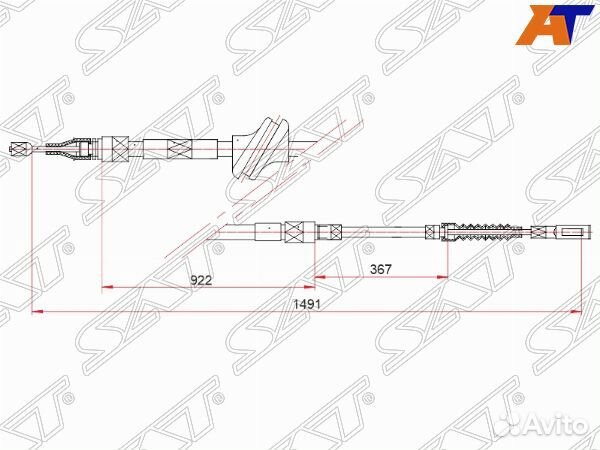Трос ручного тормоза audi A6RH/LH 94-98 ST-52-0