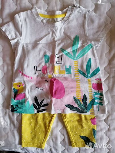 Костюм леггинсы и футболка рост 74