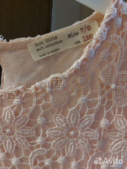 Платье розовое для девочки zara 128