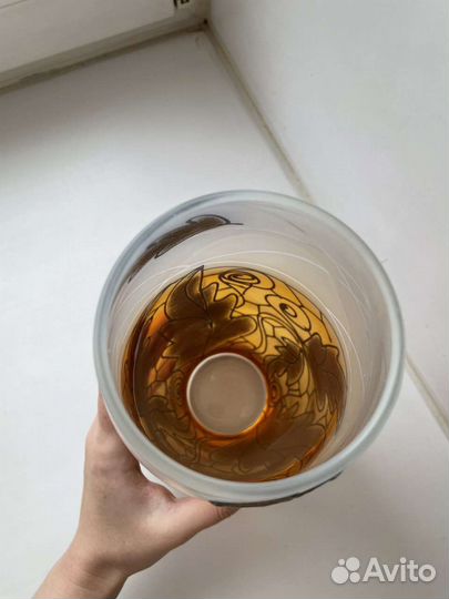 Ваза для цветов из цветного стекла, 26 см