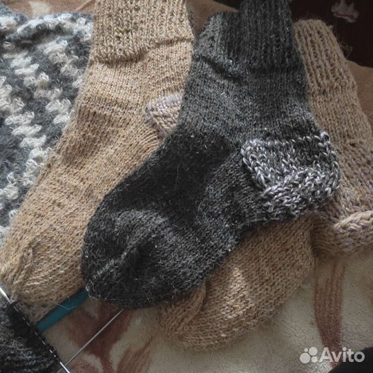 Носки шерстяные вязаные