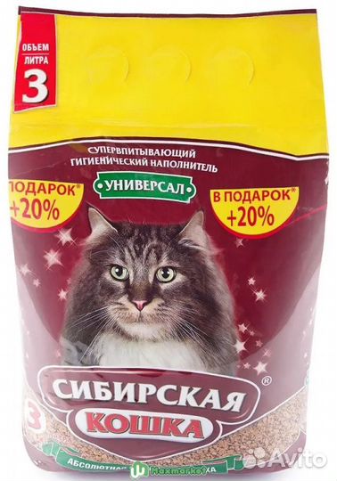 Наполнитель впитывающий Сибирская кошка Универсал