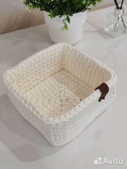 Корзина из трикотажной пряжи