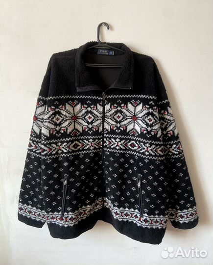 Ralph lauren плотная флисовая куртка на затяжках