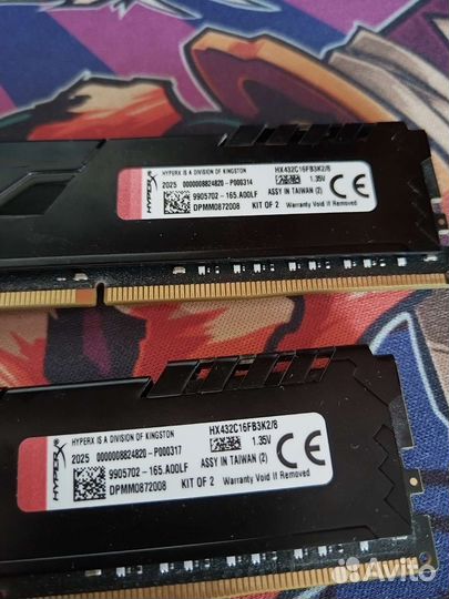 Оперативная память ddr4 8gb (4/2 ) 3200 Мгц