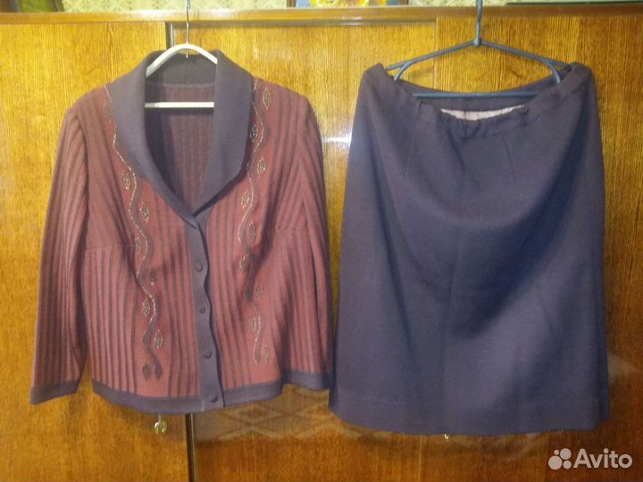 Винтажные шерстяные костюм и кофта