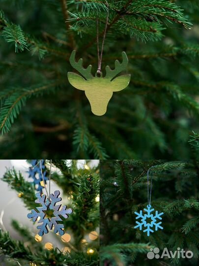 Деревянные елочные игрушки