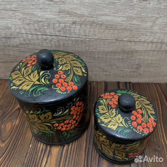 Кадочки Хохломская Роспись Сделано В СССР Ретро