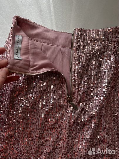 Юбка с пайетками мини