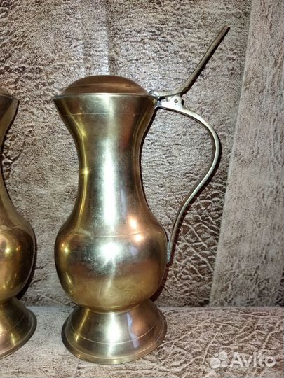 2 кувшина с крышкой латунь Индия