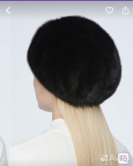 Берет женский норковый черный