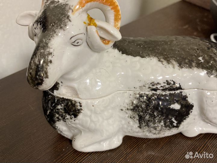 Масленка баран фарфор