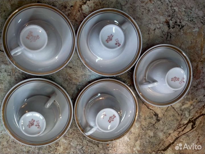 Кофейные чашки.Красный Фарфорист.Фарфор