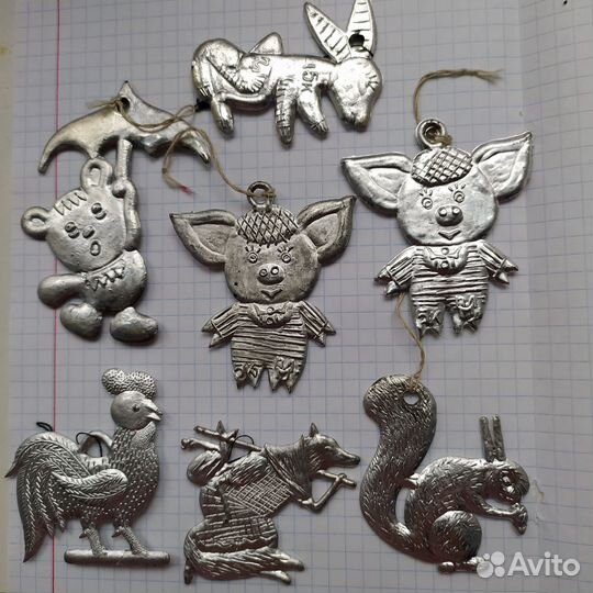 Елочные игрушки СССР одним лотом колкий пластик