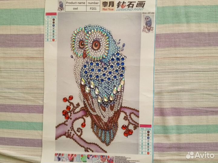 Сова, алмазная вышивка