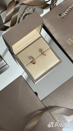 Bvlgari serpenti серьги розовое золото 750