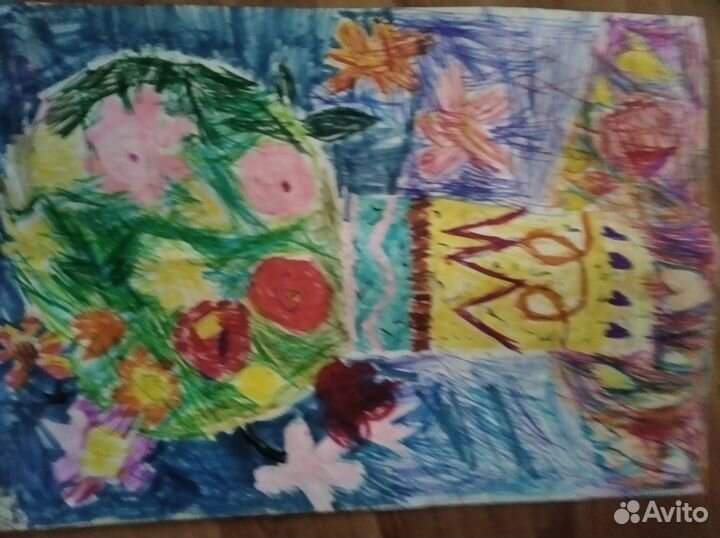 Рисунок начинающего художника - букет цветов