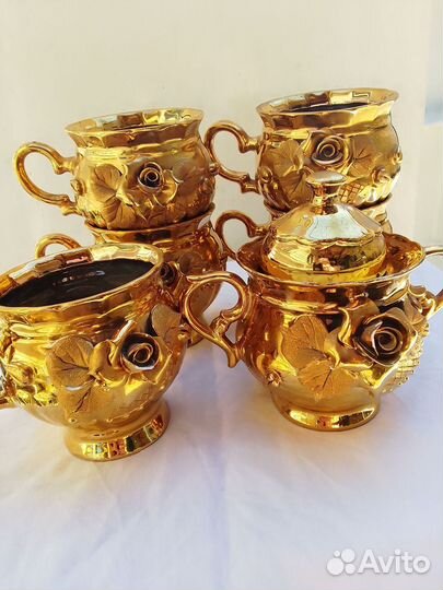 Набор. Чайный чашек(5шт) и сахарница
