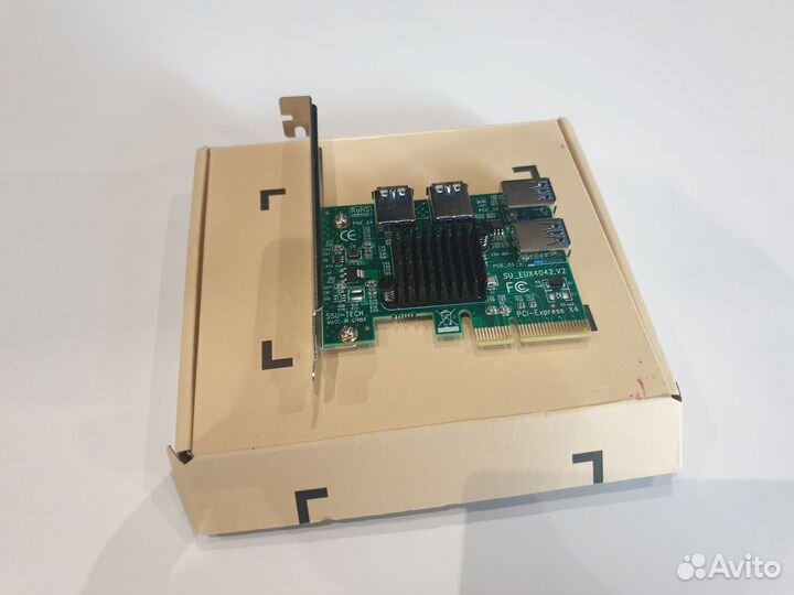 Адаптер-разветвитель pci-e на 4 райзера