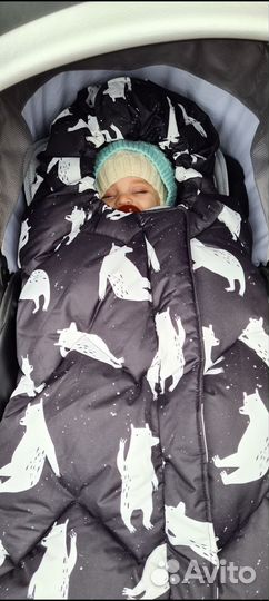 Зимний конверт в коляску leokid