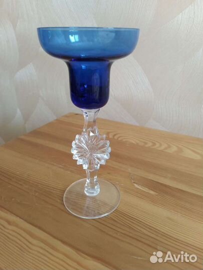 Подсвечник гусь хрусталь на ножке