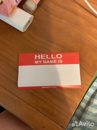 Стикер hello my name is