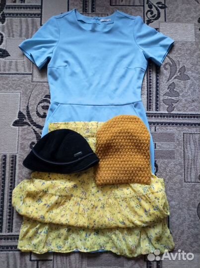 Вещи для девушки(платье, юбка, шапки)