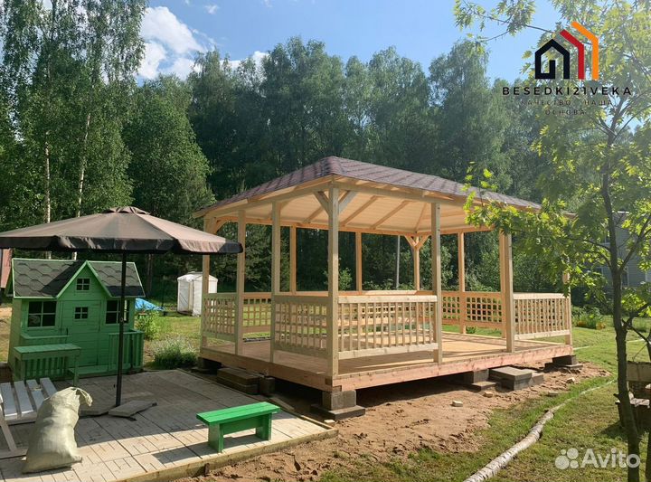 Беседка из сосны. Доставка
