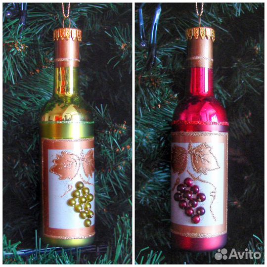Елочные игрушки Бутылочки 