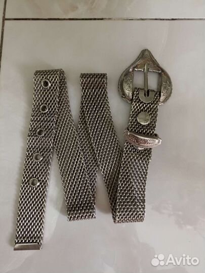 Ремень женский металический хром
