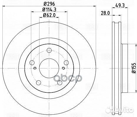 Диск тормозной toyota camry (V40) 06-11/RAV 4 05