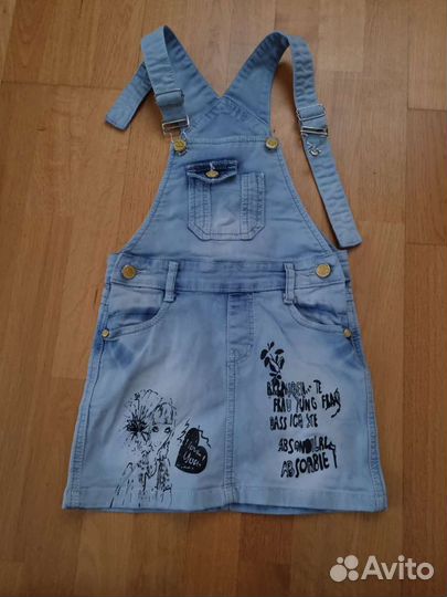 Джинсовый сарафан для девочки 128