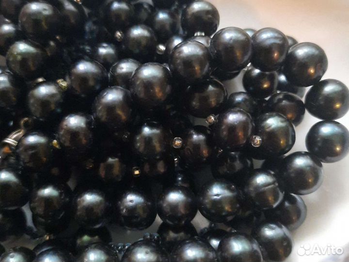 Черный жемчуг бусины