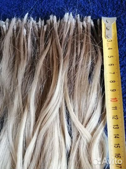 Волосы для наращивания блонд волна 103пр