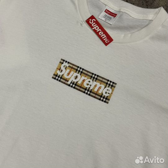Футболка Supreme Box Logo Burberry Tee