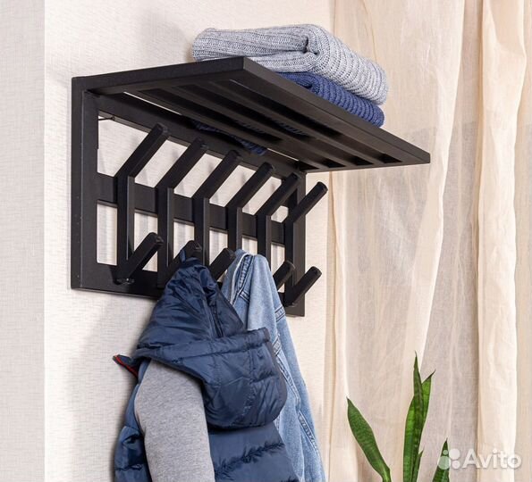 Вешалка с полкой в стиле лофт