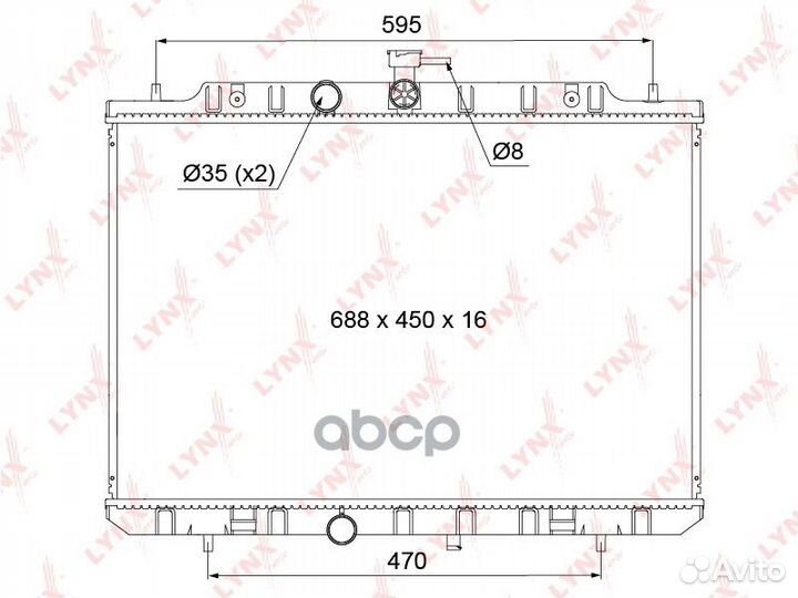 Радиатор охлаждения паяный MT/CVT RB1105 lynxauto