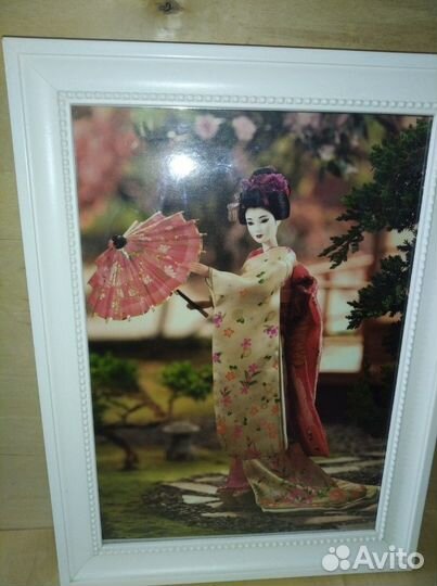 Фото картина Барби в деревянной рамке