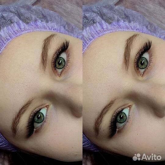 Наращивание ресниц и оформление бровей