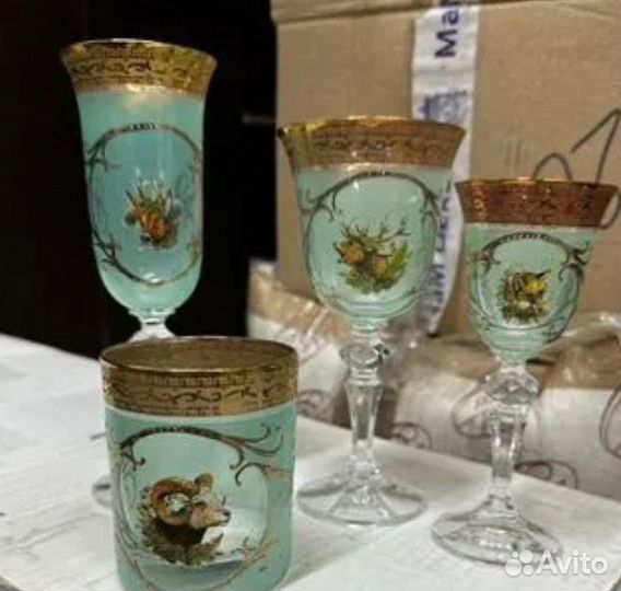 Бокалы фужеры рюмки Богемия Охота