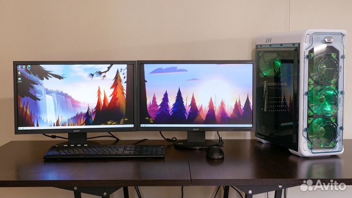 Игровой пк I53470/16Gb/SSD256/1050Ti4Gb 2 Монитора